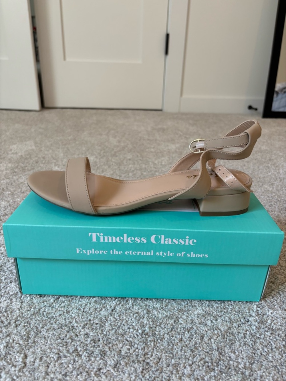 Classic Ankle-Strap Sandals in Beige - Timeless Style